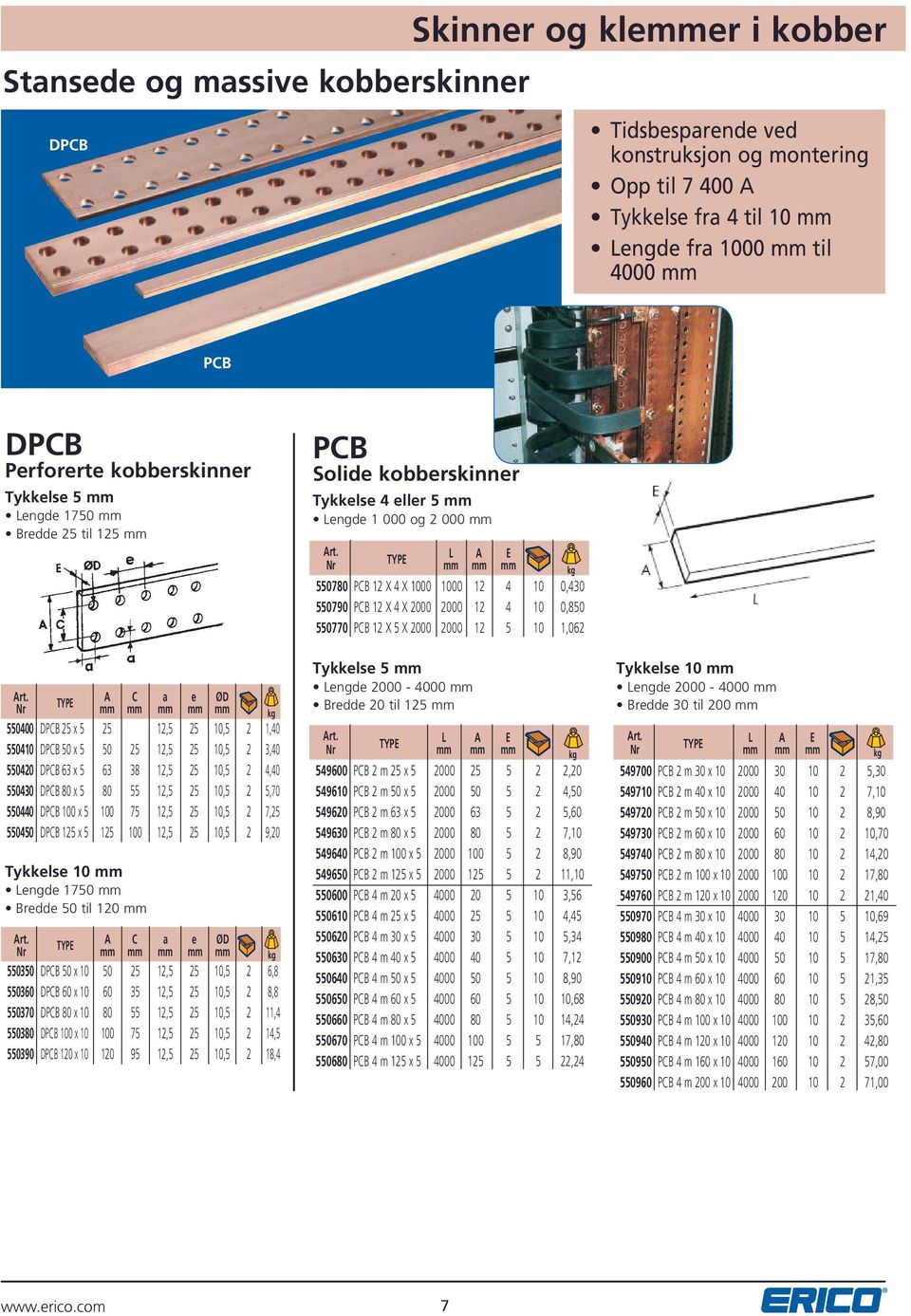 12,5 10,5 2 5,0 550440 DPCB 100 x 5 100 5 12,5 10,5 2, 550450 DPCB 1 x 5 1 100 12,5 10,5 2,20 Tykkelse 10 Lengde 150 Bredde 50 til 120 A C a e ØD 550350 DPCB 50 x 10 50 12,5 10,5 2,8 55030 DPCB 0 x