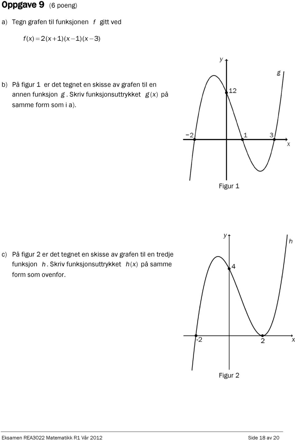 Skriv funksjonsuttrykket g( x ) på samme form som i a).