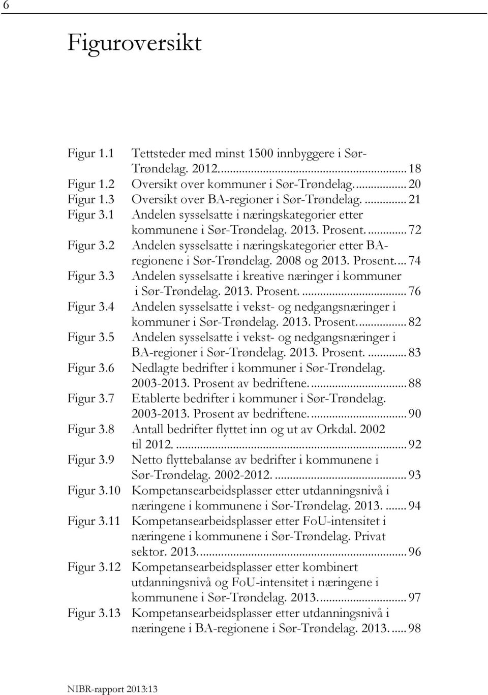 2 Andelen sysselsatte i næringskategorier etter BAregionene i Sør-Trøndelag. 2008 og 2013. Prosent.... 74 Figur 3.3 Andelen sysselsatte i kreative næringer i kommuner i Sør-Trøndelag. 2013. Prosent.... 76 Figur 3.