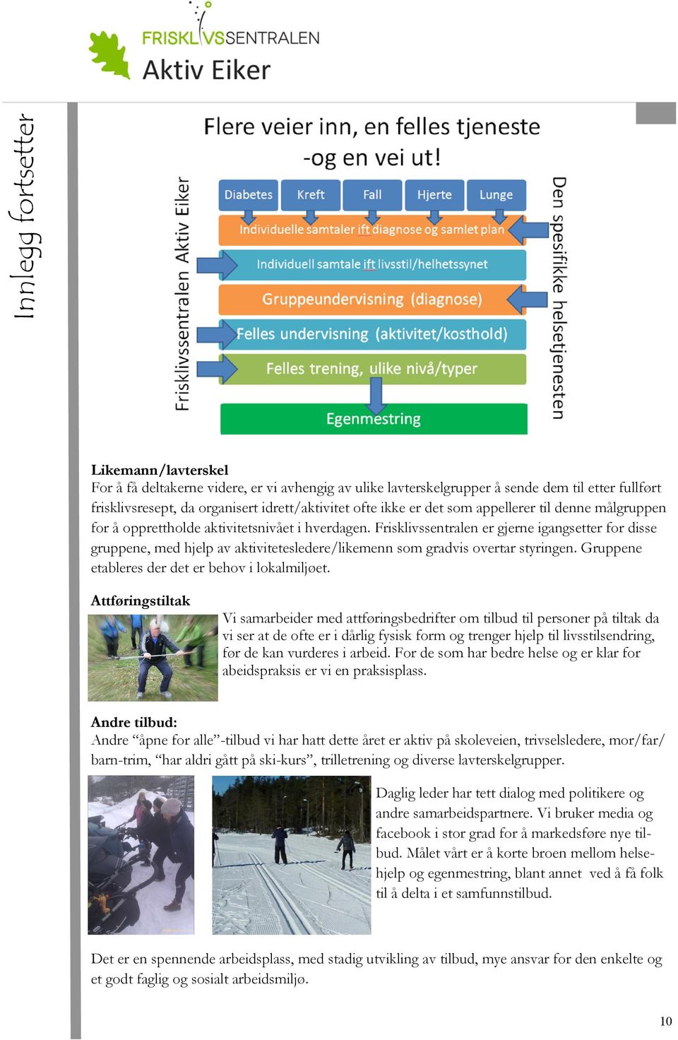 Frisklivssentralen er gjerne igangsetter for disse gruppene, med hjelp av aktivitetesledere/likemenn som gradvis overtar styringen. Gruppene etableres der det er behov i lokalmiljøet.