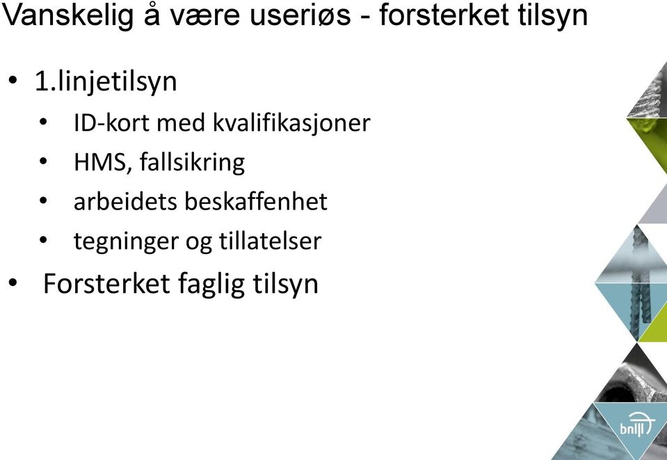 linjetilsyn ID-kort med kvalifikasjoner