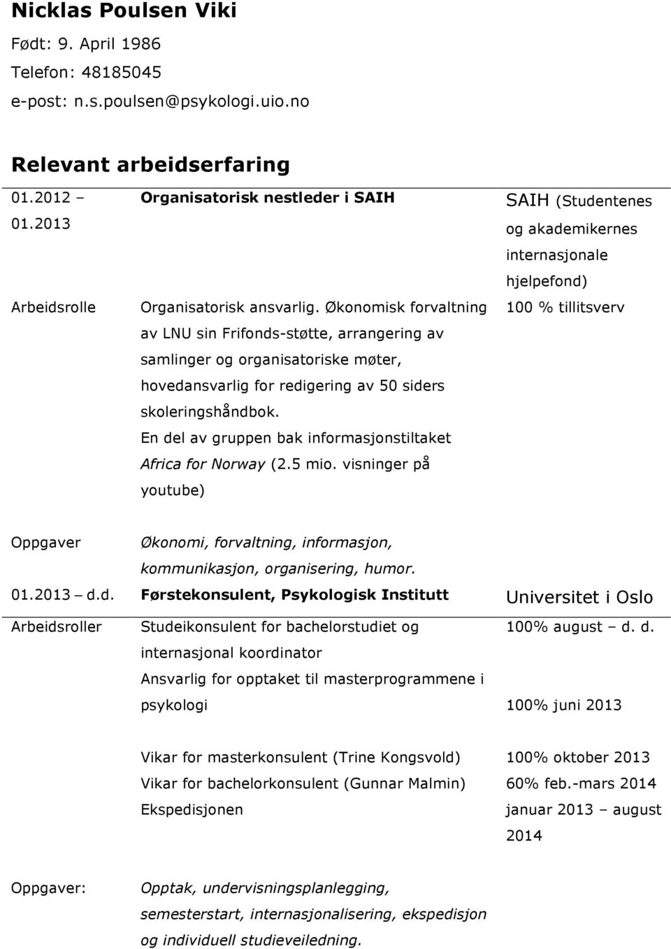 Økonomisk forvaltning av LNU sin Frifonds-støtte, arrangering av samlinger og organisatoriske møter, hovedansvarlig for redigering av 50 siders skoleringshåndbok.