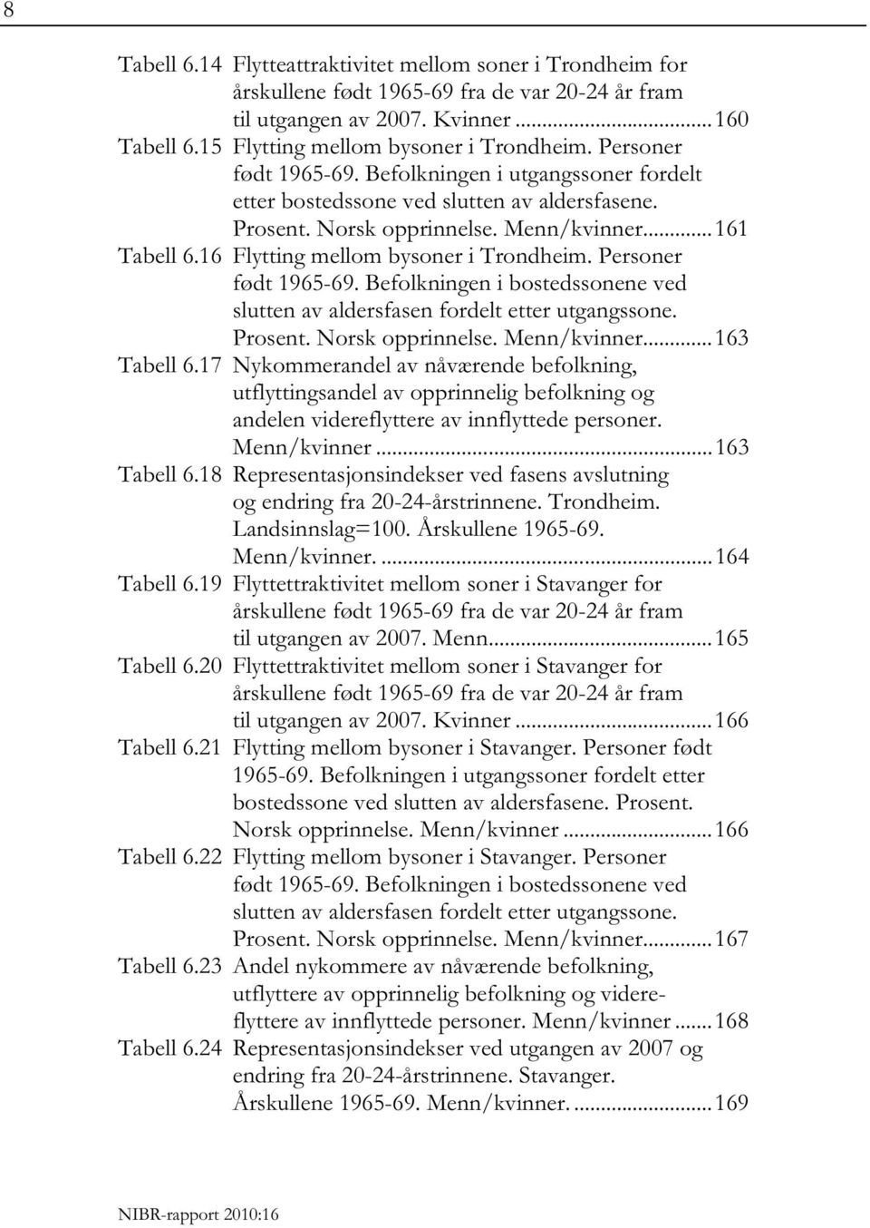 16 Flytting mellom bysoner i Trondheim. Personer født 1965-69. Befolkningen i bostedssonene ved slutten av aldersfasen fordelt etter utgangssone. Prosent. Norsk opprinnelse. Menn/kvinner.