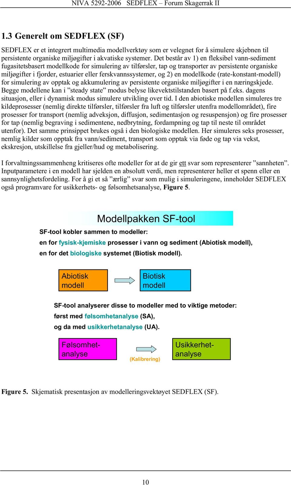 ferskvannssystemer, og 2) en modellkode (rate-konstant-modell) for simulering av opptak og akkumulering av persistente organiske miljøgifter i en næringskjede.