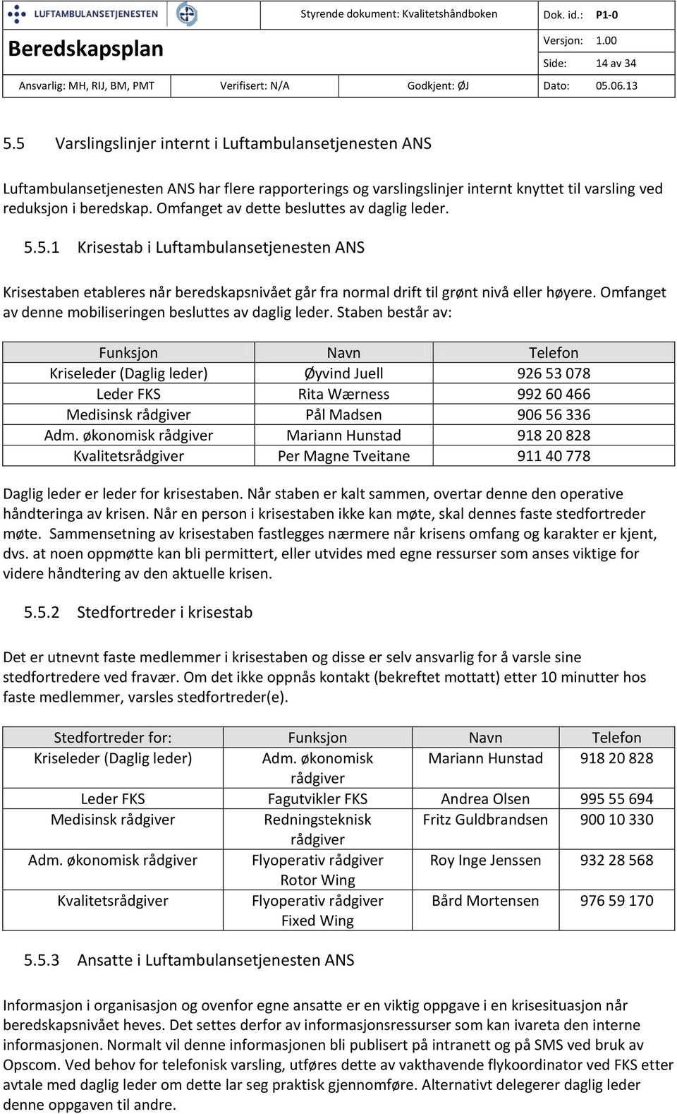 Omfanget av denne mobiliseringen besluttes av daglig leder.