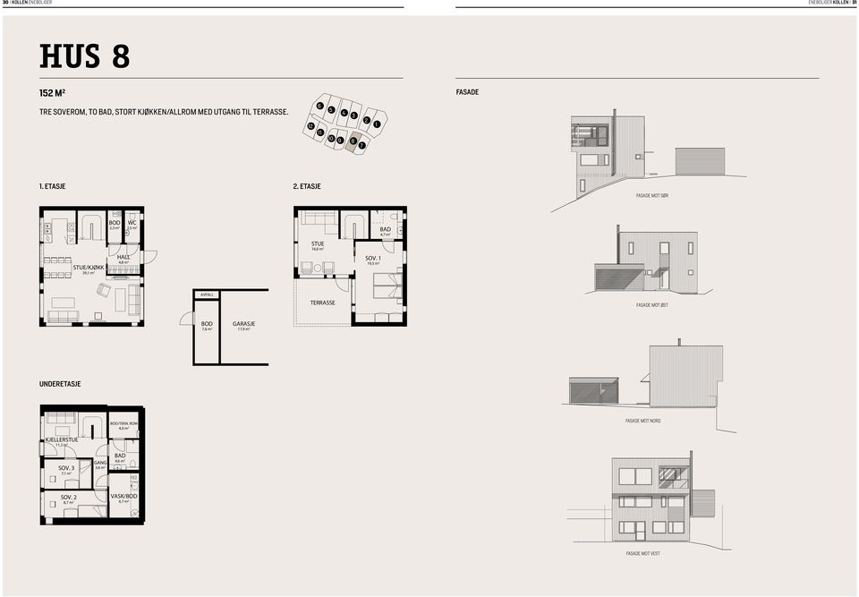 ETASJE FASADE MOT SØR 2,3 m 2 WC 2, m 2 4,7 m 2 STUE STUE/KJØKK 39,1 m 2 HALL 4,8 m 2 16,0 m 2 SOV.