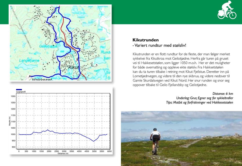 Fra Hakksetstølen kan du ta turen tilbake i retning mot Kikut Fjellstue. Deretter inn på Lometjødnvegen, og videre til den nye skibrua, og videre nedover til Gamle Skurdalsvegen ved Kikut Nord.