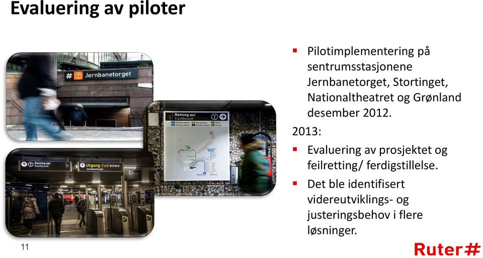 2012. 2013: Evaluering av prosjektet og feilretting/ ferdigstillelse.