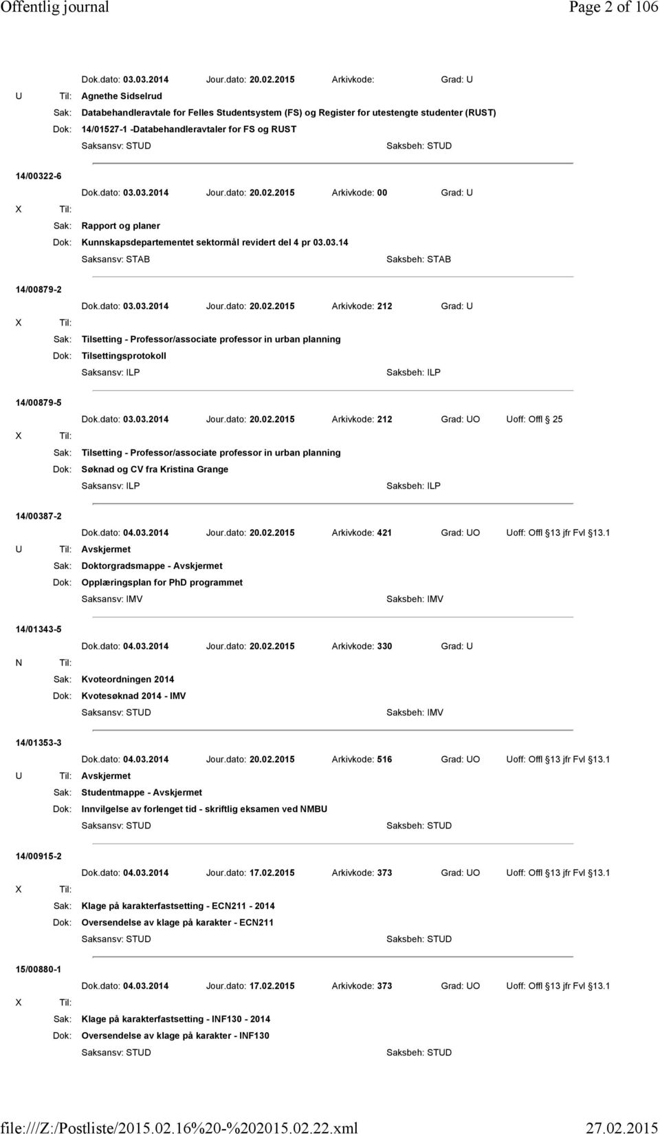 14/00322-6 Dok.dato: 03.03.2014 Jour.dato: 20.02.2015 Arkivkode: 00 Grad: U Sak: Rapport og planer Dok: Kunnskapsdepartementet sektormål revidert del 4 pr 03.03.14 Saksansv: STAB 14/00879-2 Dok.