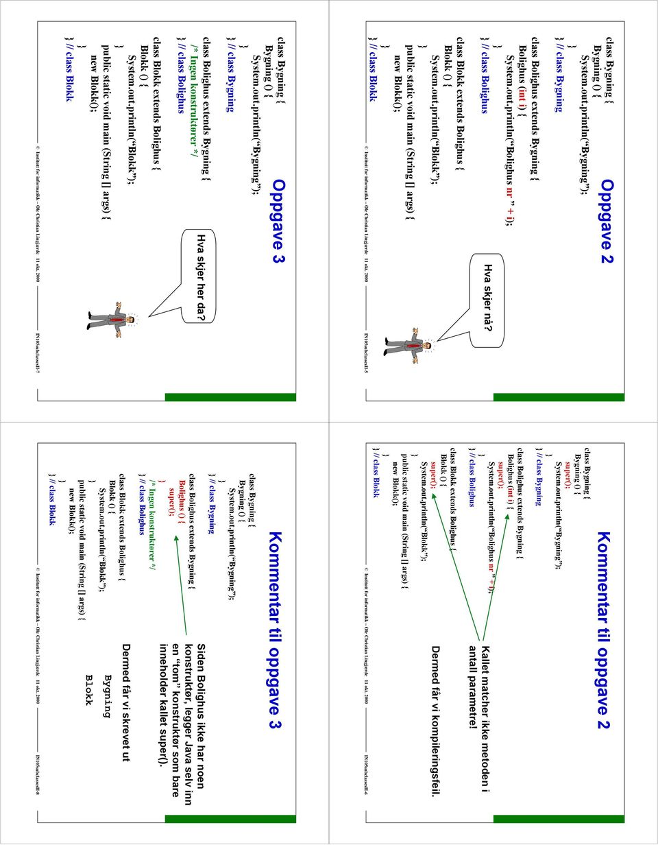 class Blokk extends Bolighus { // class Blokk IN105subclassesII-5 IN105subclassesII-7 // class Bygning Kommentar til oppgave 2 Bolighus (int i) { System.out.