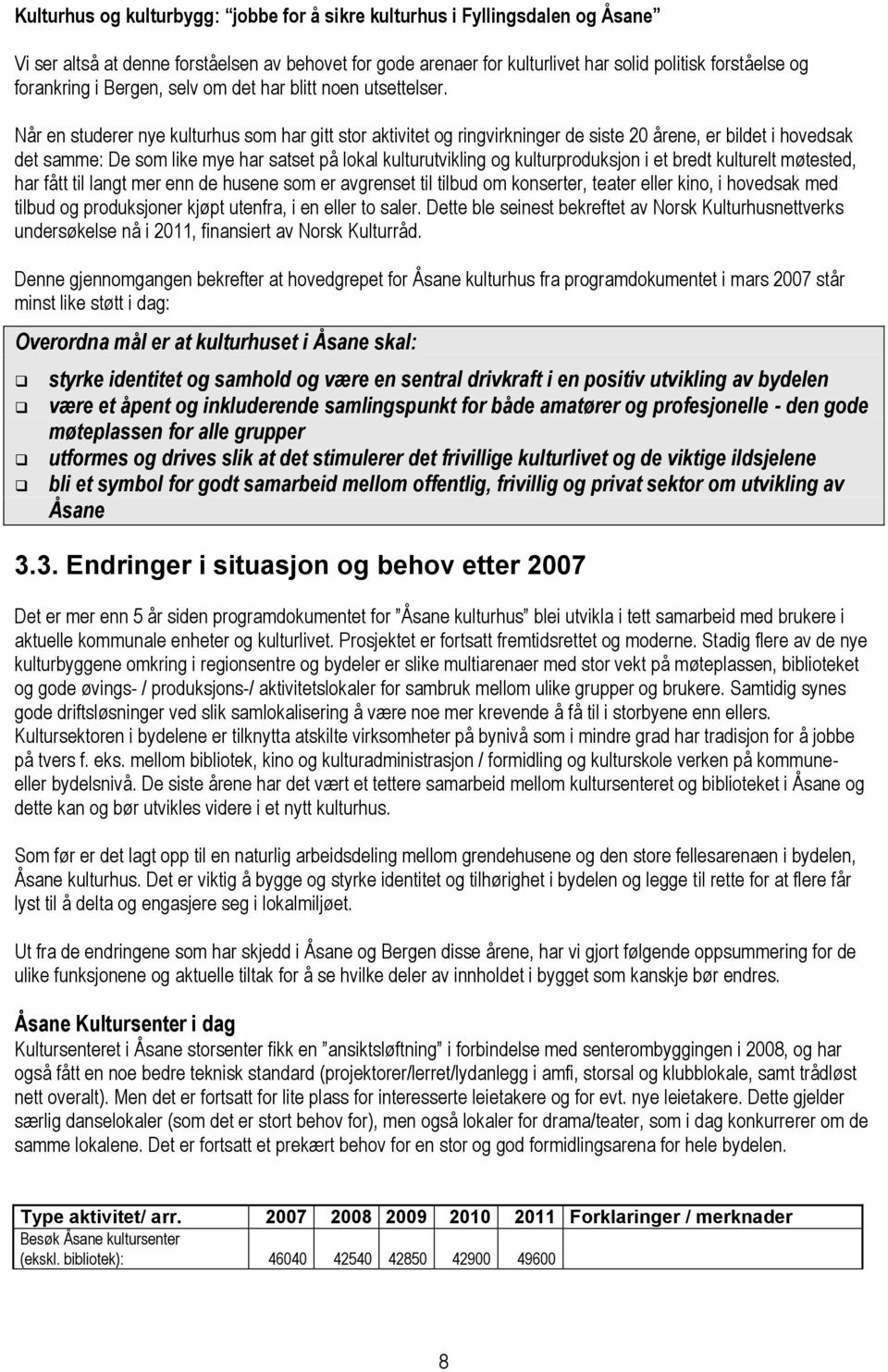 Når en studerer nye kulturhus som har gitt stor aktivitet og ringvirkninger de siste 20 årene, er bildet i hovedsak det samme: De som like mye har satset på lokal kulturutvikling og kulturproduksjon