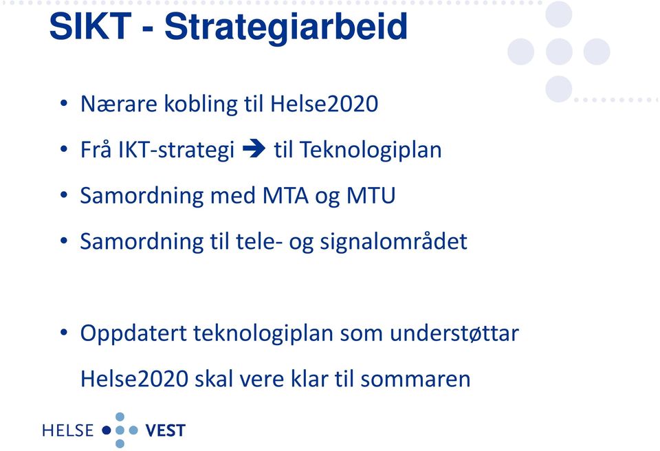 Samordning til tele og signalområdet Oppdatert