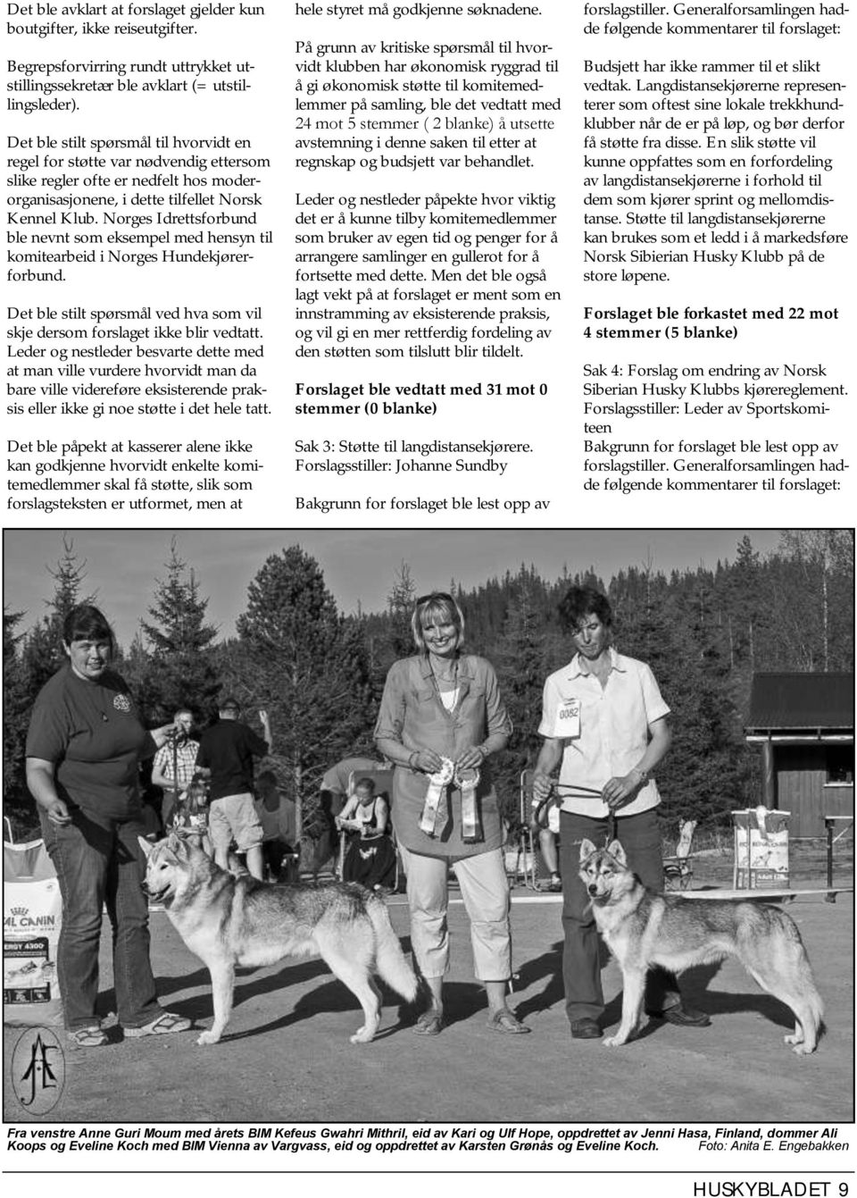 Norges Idrettsforbund ble nevnt som eksempel med hensyn til komitearbeid i Norges Hundekjørerforbund. Det ble stilt spørsmål ved hva som vil skje dersom forslaget ikke blir vedtatt.