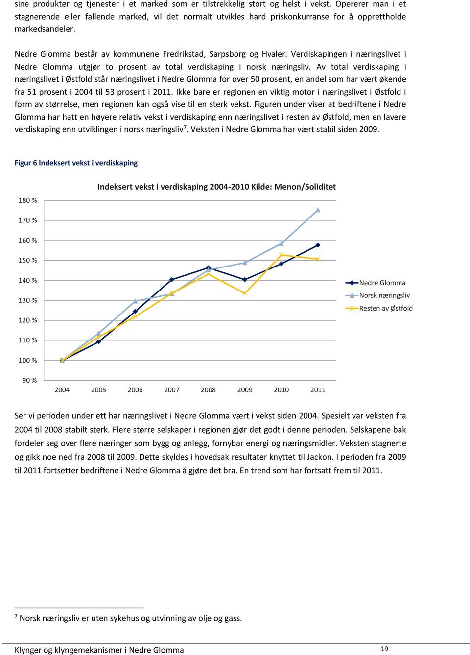 Verdiskapingen i næringslivet i Nedre Glomma utgjør to prosent av total verdiskaping i norsk næringsliv.