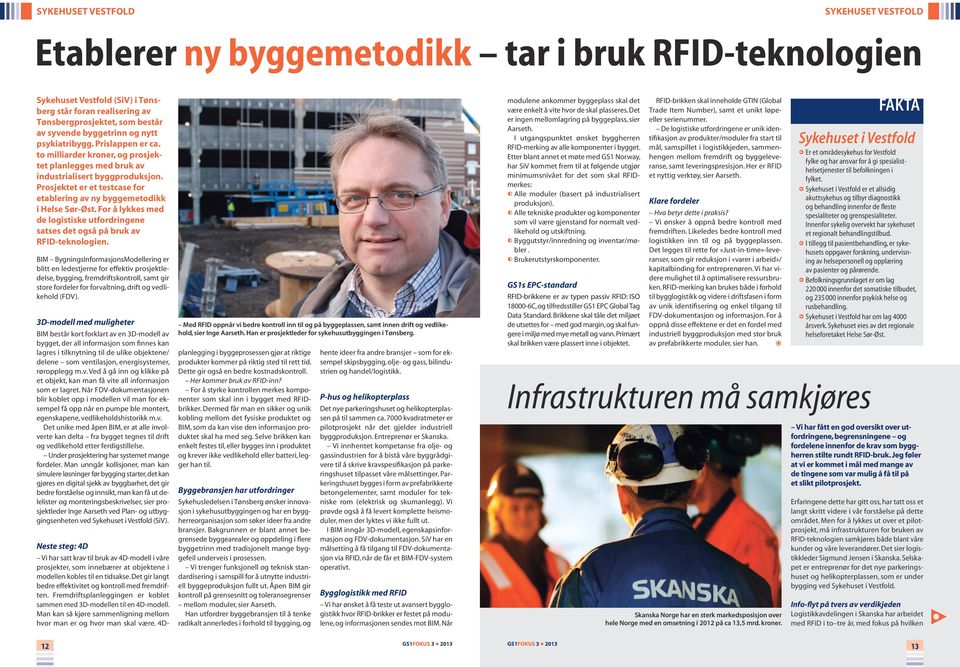 Prosjektet er et testcase for etablering av ny byggemetodikk i Helse Sør-Øst. For å lykkes med de logistiske utfordringene satses det også på bruk av RFID-teknologien.