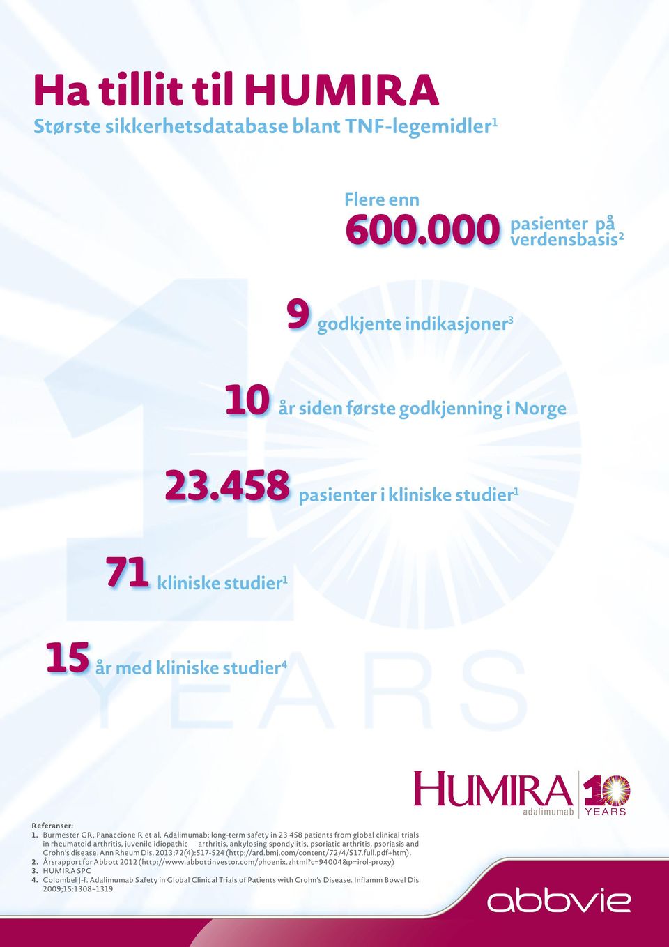 Adalimumab: long-term safety in 23 458 patients from global clinical trials in rheumatoid arthritis, juvenile idiopathic arthritis, ankylosing spondylitis, psoriatic arthritis, psoriasis and Crohn s