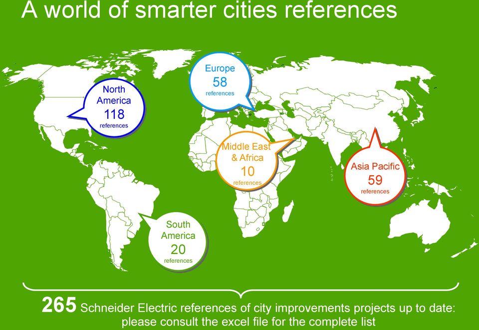 South America 20 references 265 Schneider Electric references of city