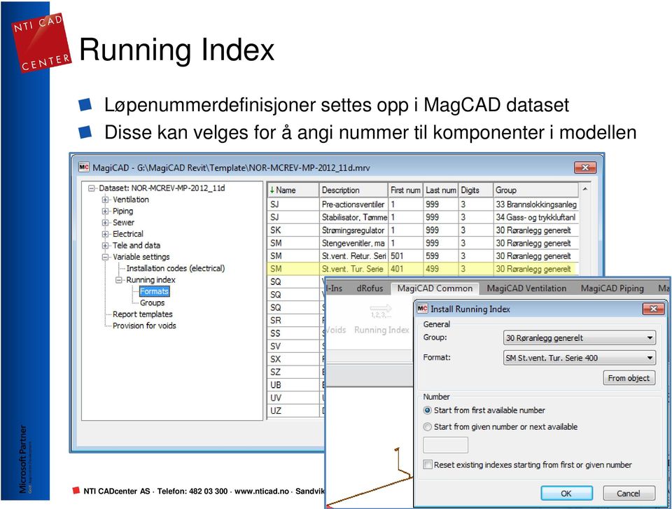 opp i MagCAD dataset Disse kan