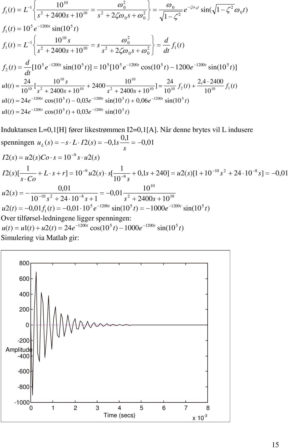 sin( t) Induktansen L0,[H] fører likestrømmen I0,[A].