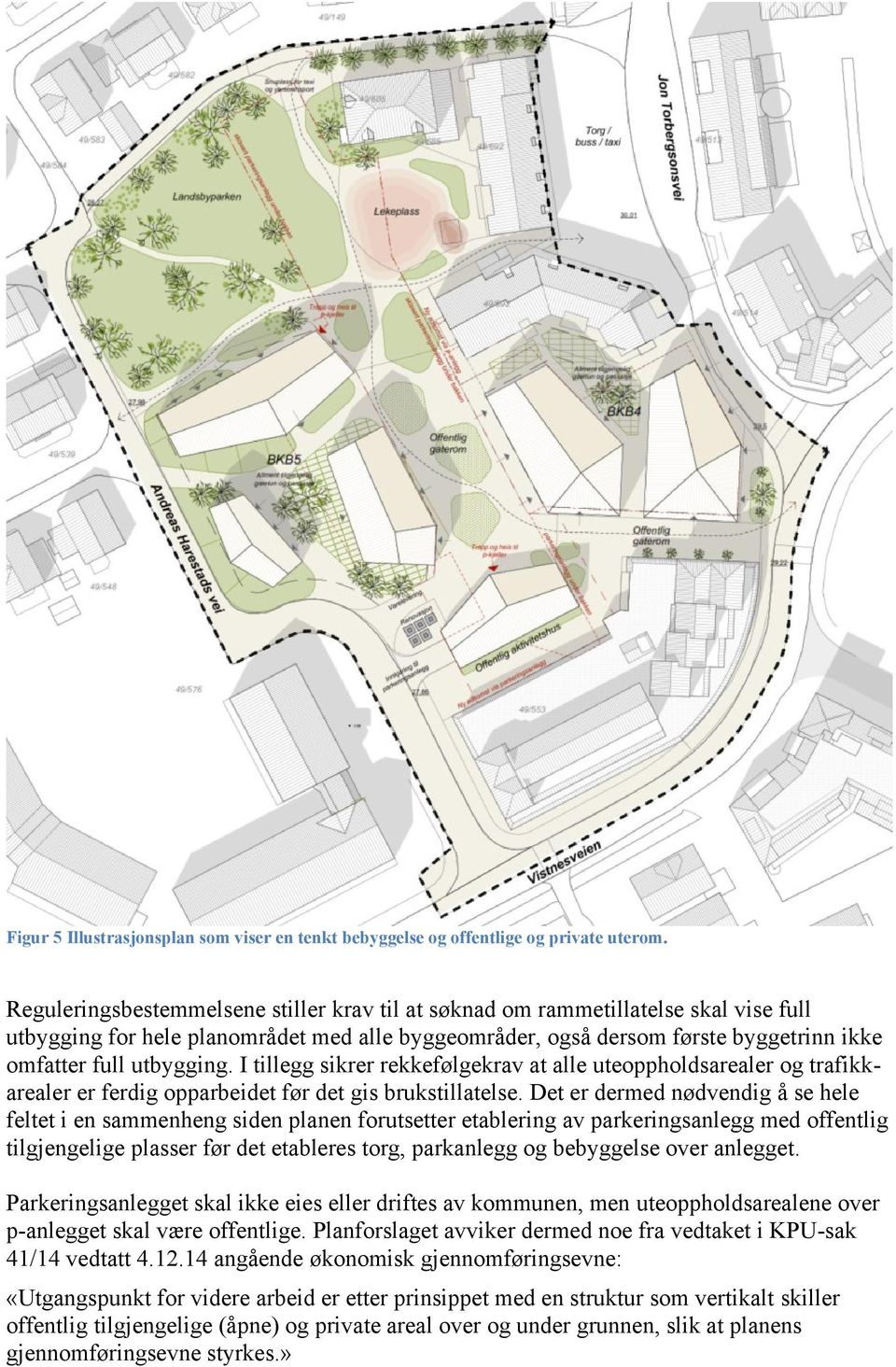 I tillegg sikrer rekkefølgekrav at alle uteoppholdsarealer og trafikkarealer er ferdig opparbeidet før det gis brukstillatelse.