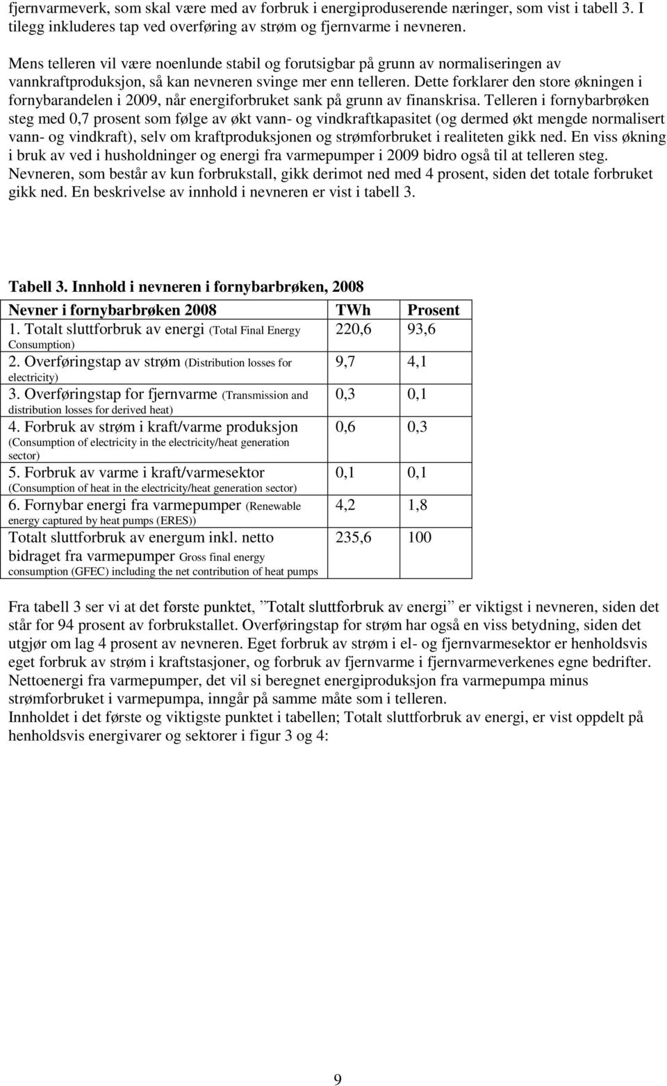 Dette forklarer den store økningen i fornybarandelen i 2009, når energiforbruket sank på grunn av finanskrisa.