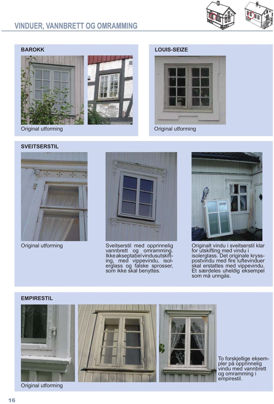 Originalt vindu i sveitserstil klar for utskifting med vindu i isolerglass.