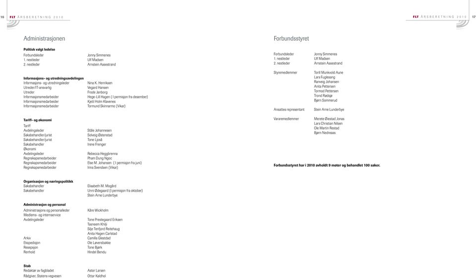 nestleder Arnstein Aasestrand Informasjons- og utredningsavdelingen Informasjons- og utredningsleder Utreder/IT-ansvarlig Utreder Informasjonsmedarbeider Informasjonsmedarbeider