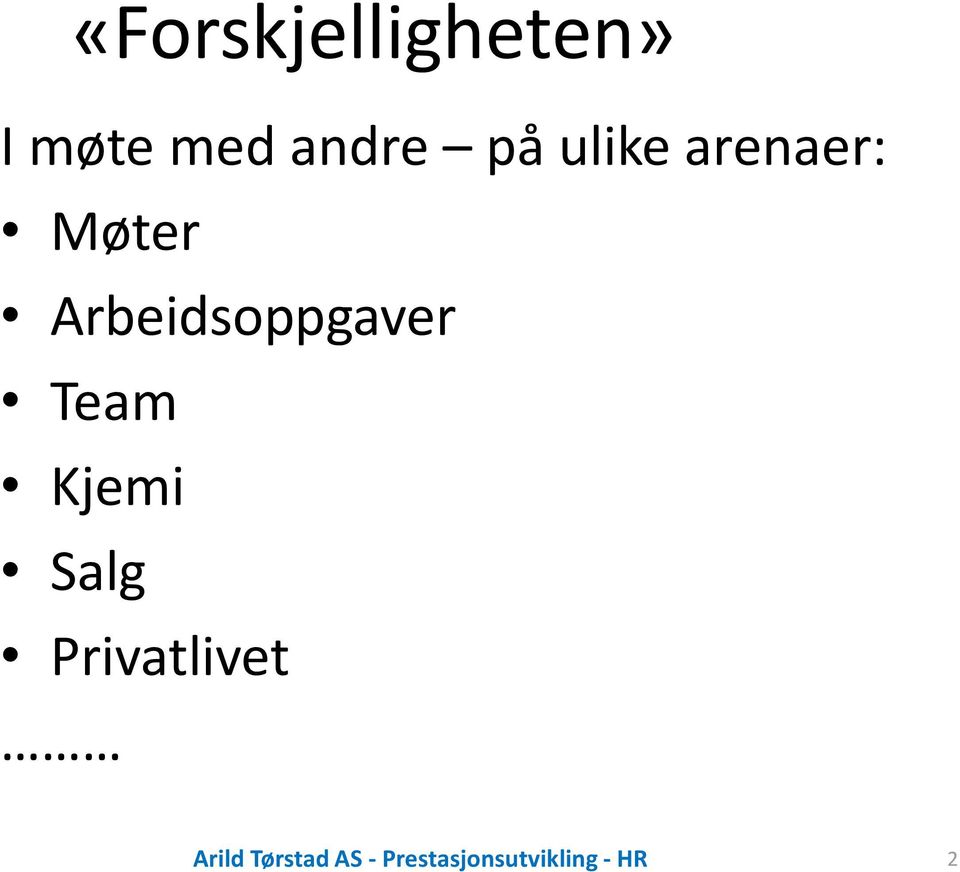 Arbeidsoppgaver Team Kjemi Salg