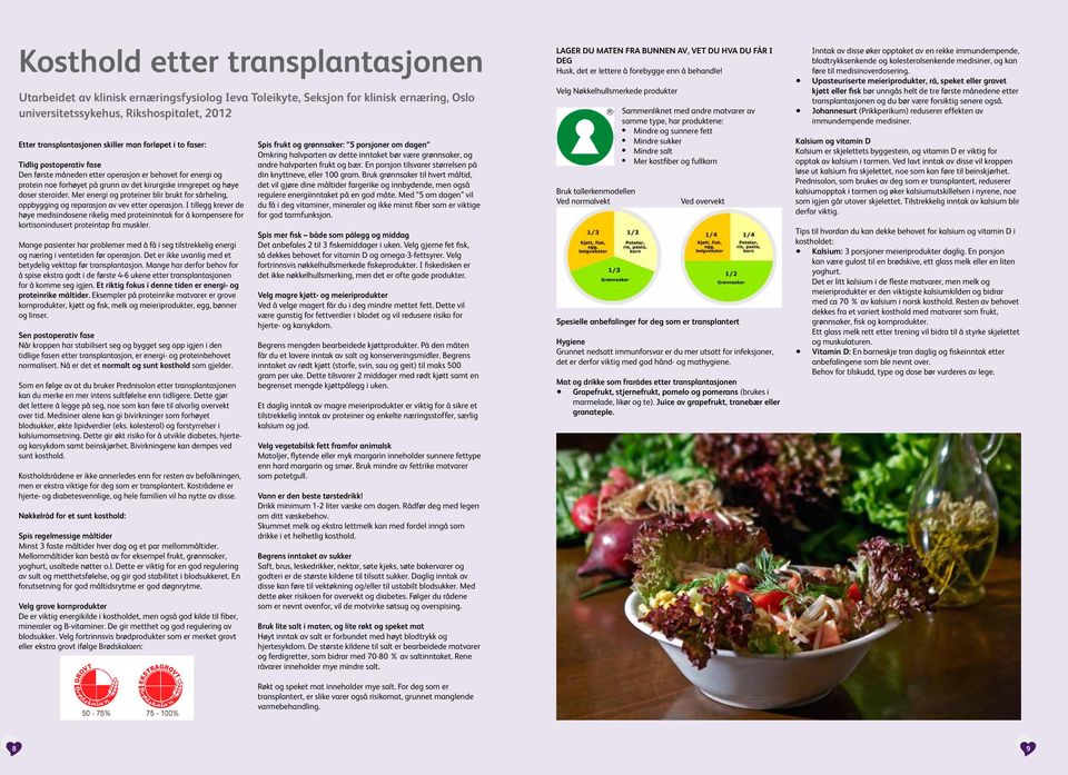 Mer energi og proteiner blir brukt for sårheling, oppbygging og reparasjon av vev etter operasjon.