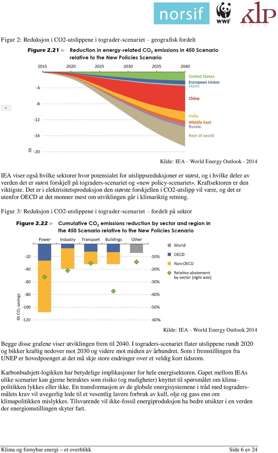 Det er i elektrisitetsproduksjon den største forskjellen i CO2-utslipp vil være, og det er utenfor OECD at det monner mest om utviklingen går i klimariktig retning.