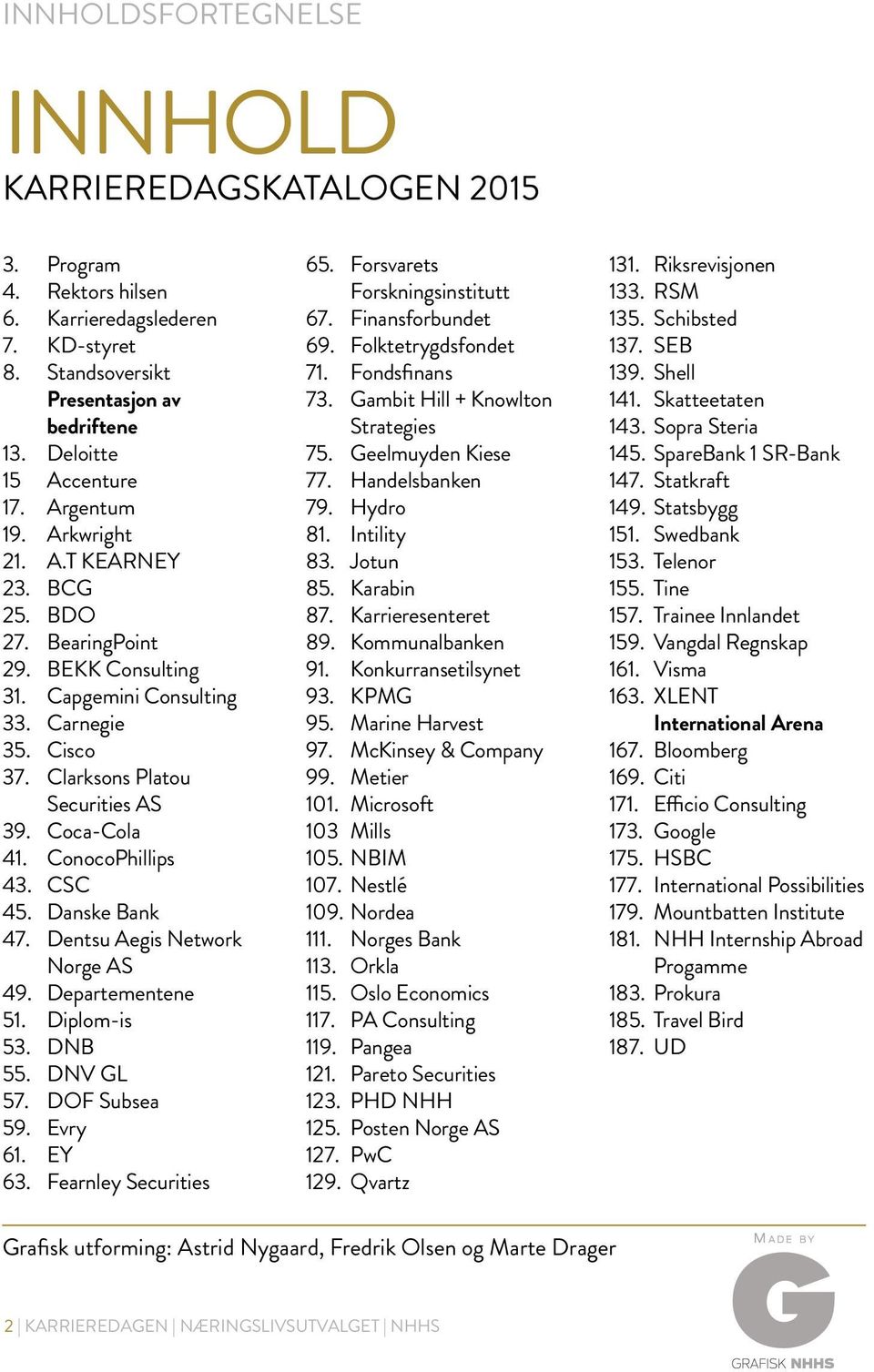 T KEARNEY BCG BDO BearingPoint BEKK Consulting Capgemini Consulting Carnegie Cisco Clarksons Platou Securities AS Coca-Cola ConocoPhillips CSC Danske Bank Dentsu Aegis Network Norge AS Departementene