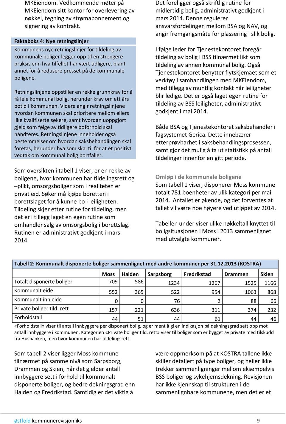 presset på de kommunale boligene. Retningslinjene oppstiller en rekke grunnkrav for å få leie kommunal bolig, herunder krav om ett års botid i kommunen.