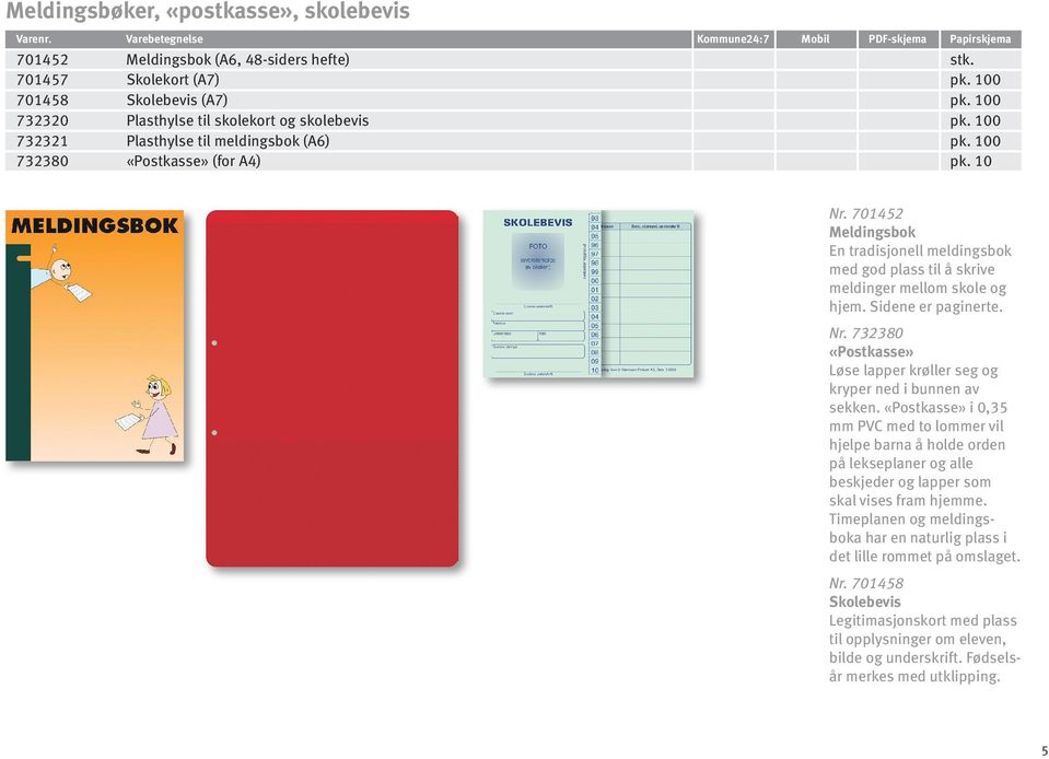 Sidene er paginerte. Nr. 73238 «Postkasse» Løse lapper krøller seg og kryper ned i bunnen av sekken.