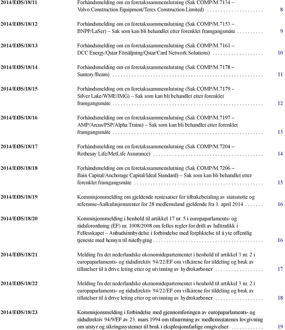 ... 9 2014/EØS/18/13 Forhåndsmelding om en foretakssammenslutning (Sak COMP/M.7161 DCC Energy/Qstar Försäljning/Qstar/Card Network Solutions).