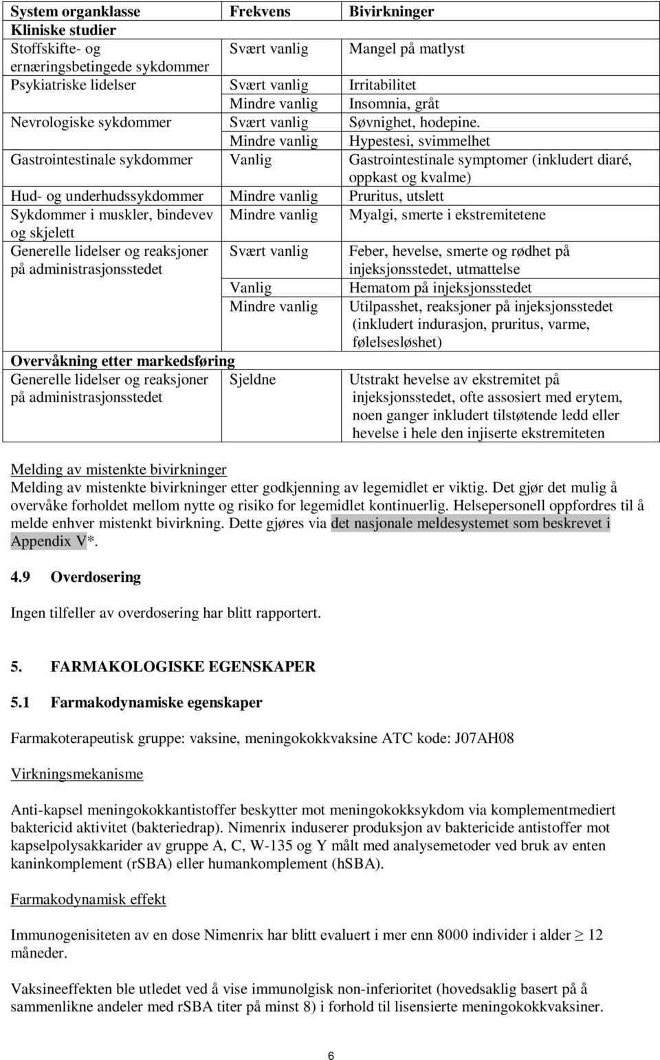 Mindre vanlig Hypestesi, svimmelhet Gastrointestinale sykdommer Vanlig Gastrointestinale symptomer (inkludert diaré, oppkast og kvalme) Hud- og underhudssykdommer Mindre vanlig Pruritus, utslett