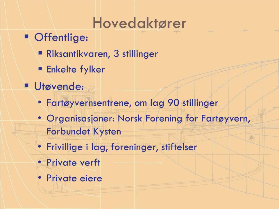 Organisasjoner: Norsk Forening for Fartøyvern, Forbundet
