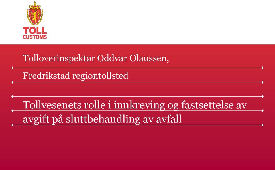 Tollvesenets rolle i innkreving og