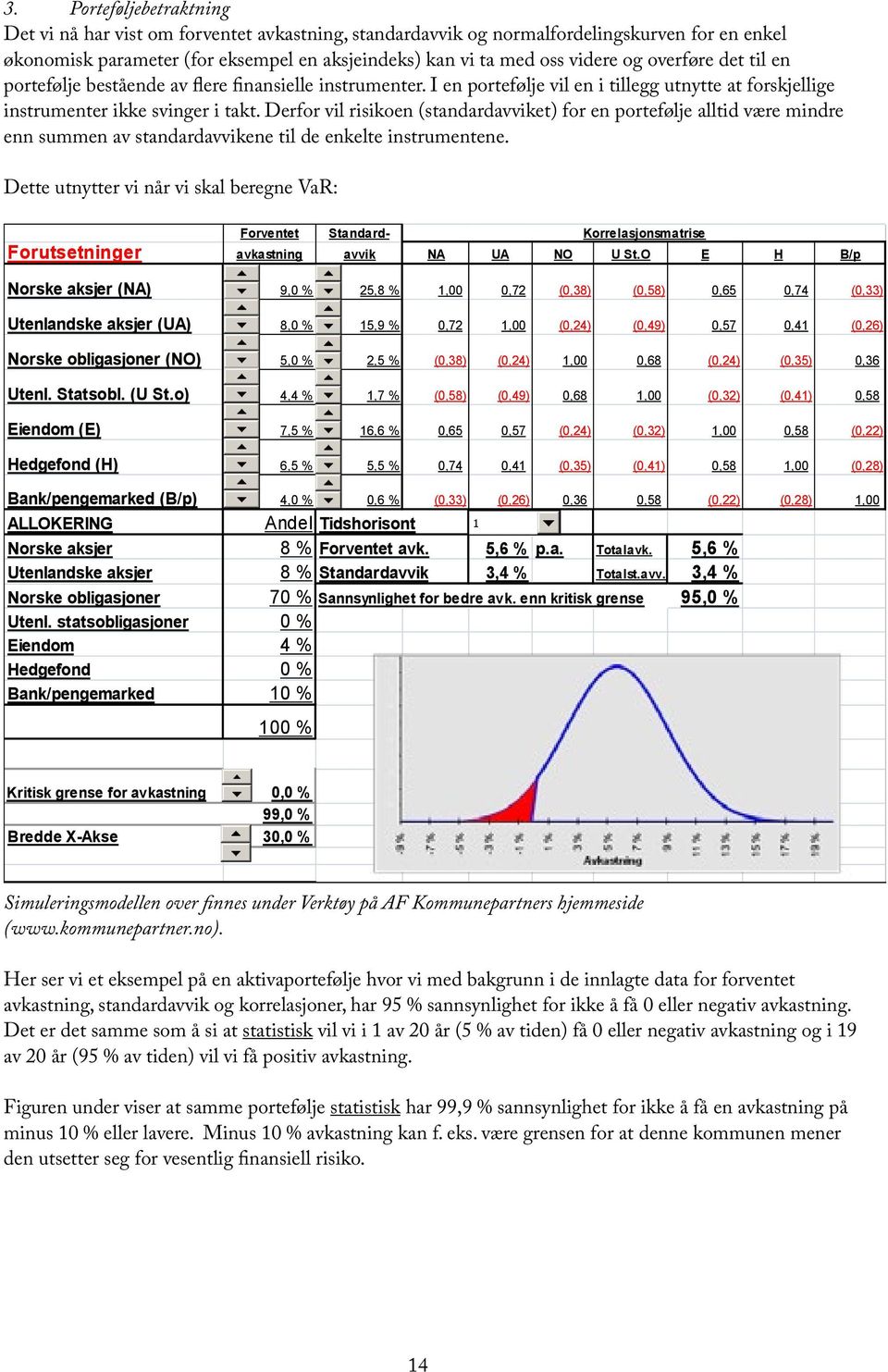 Derfor vil risikoen (standardavviket) for en portefølje alltid være mindre enn summen av standardavvikene til de enkelte instrumentene.