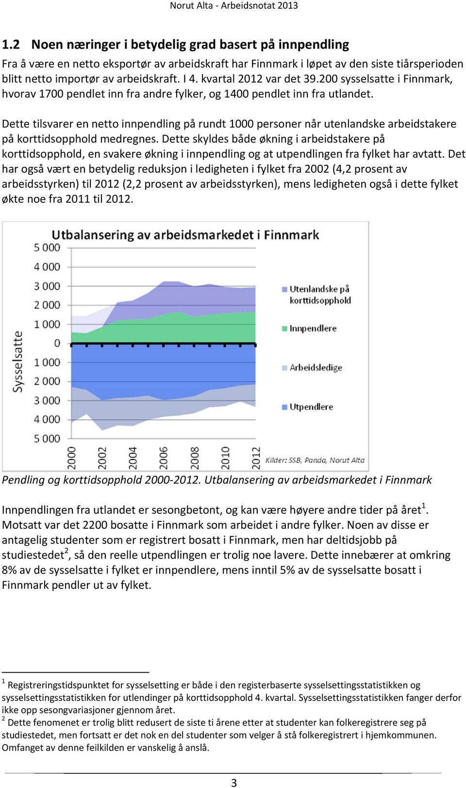 Dette tilsvarer en netto innpendling på rundt 1000 personer når utenlandske arbeidstakere på korttidsopphold medregnes.