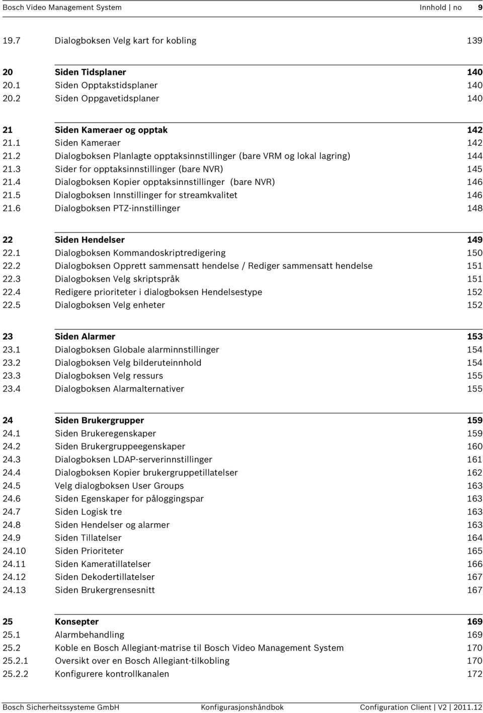 3 Sider for opptaksinnstillinger (bare NVR) 145 21.4 Dialogboksen Kopier opptaksinnstillinger (bare NVR) 146 21.5 Dialogboksen Innstillinger for streamkvalitet 146 21.