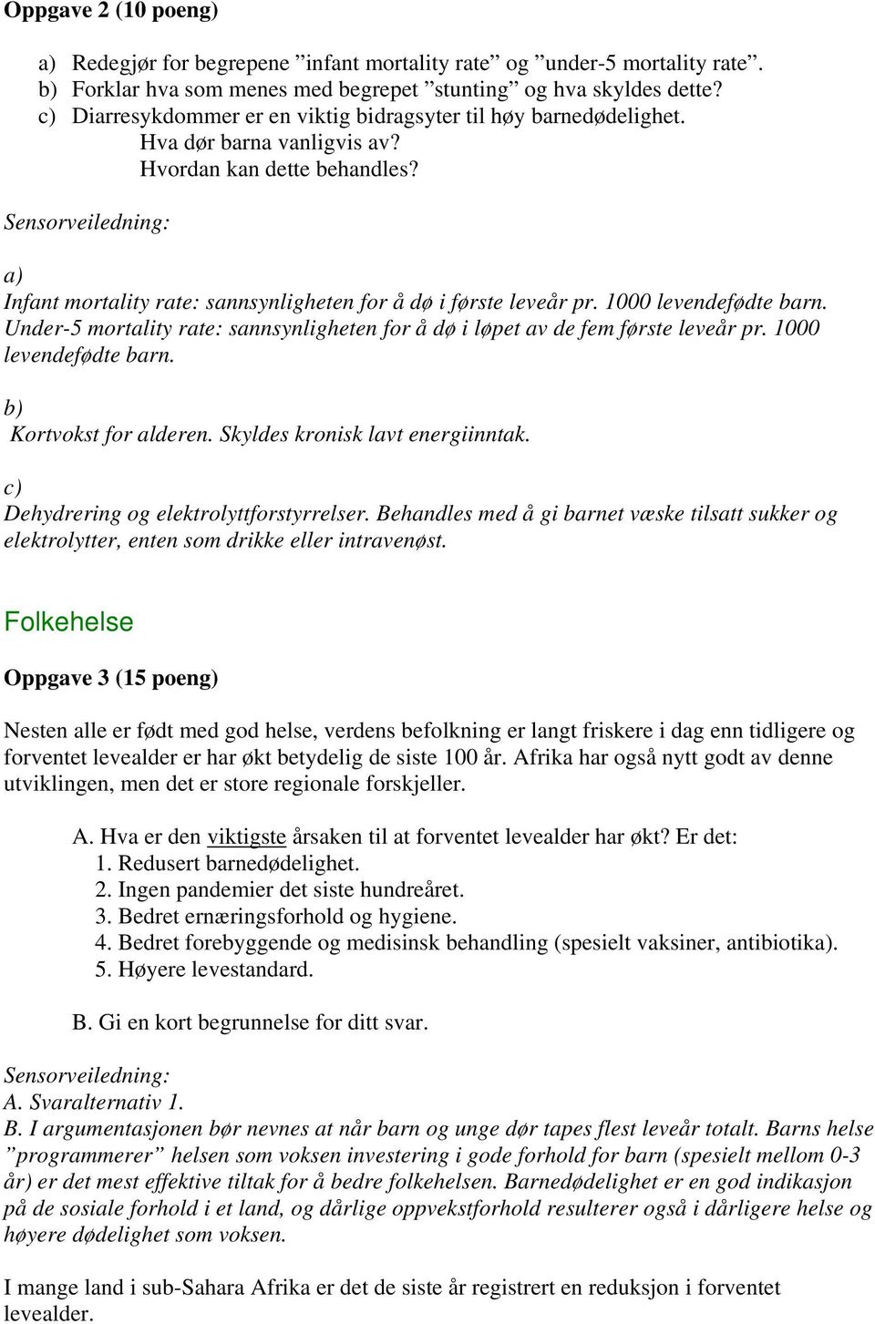 1000 levendefødte barn. Under-5 mortality rate: sannsynligheten for å dø i løpet av de fem første leveår pr. 1000 levendefødte barn. b) Kortvokst for alderen. Skyldes kronisk lavt energiinntak.