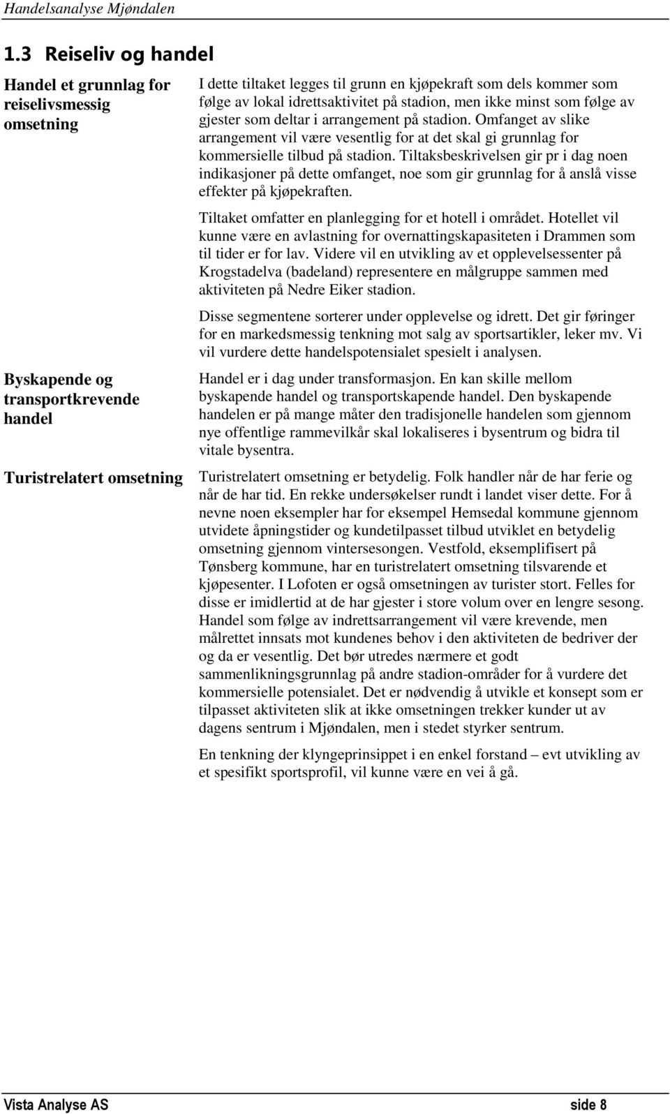 Omfanget av slike arrangement vil være vesentlig for at det skal gi grunnlag for kommersielle tilbud på stadion.