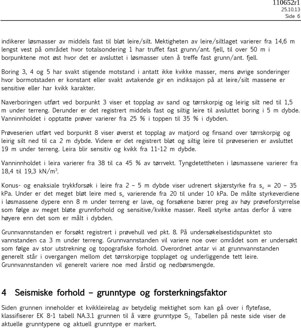 fjell, til over 50 m i borpunktene mot øst hvor det er avsluttet i løsmasser uten å treffe fast grunn/ant. fjell.