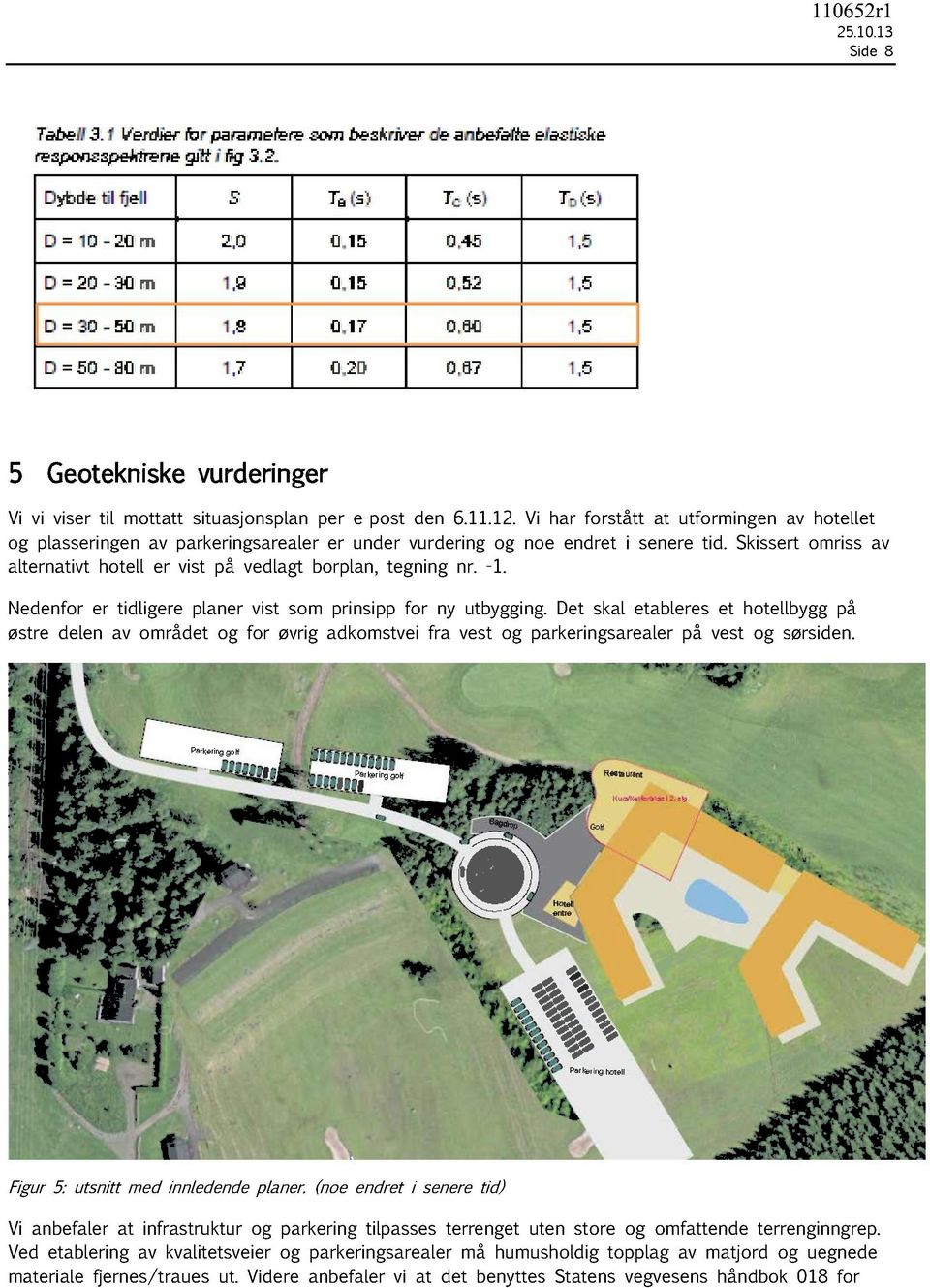 Skissert omriss av alternativt hotell er vist på vedlagt borplan, tegning nr. - 1. Nedenfor er tidligere planer vist som prinsipp for ny utbygging.