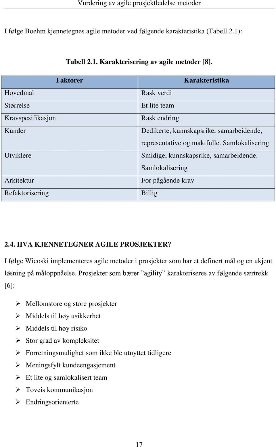 og maktfulle. Samlokalisering Smidige, kunnskapsrike, samarbeidende. Samlokalisering For pågående krav Billig 2.4. HVA KJENNETEGNER AGILE PROSJEKTER?