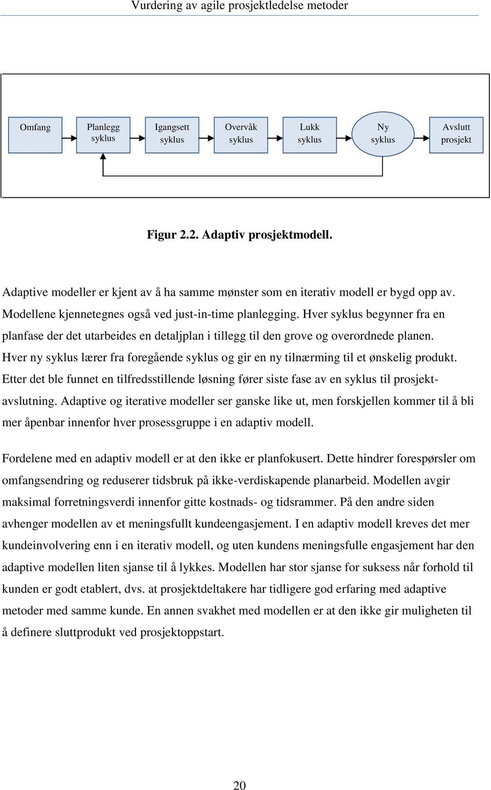 Hver syklus begynner fra en planfase der det utarbeides en detaljplan i tillegg til den grove og overordnede planen.