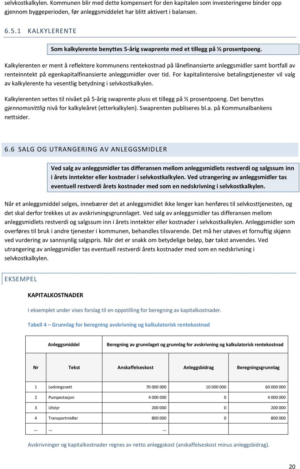 Kalkylerenten er ment å reflektere kommunens rentekostnad på lånefinansierte anleggsmidler samt bortfall av renteinntekt på egenkapitalfinansierte anleggsmidler over tid.