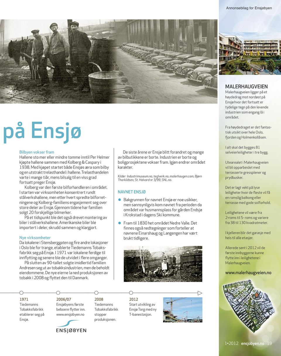 Med kjøpet startet både Ensjøs æra som bilby og en utstrakt trelasthandel i hallene. Trelasthandelen varte i mange tiår, mens bilsalg til en viss grad fortsa preger Ensjø.
