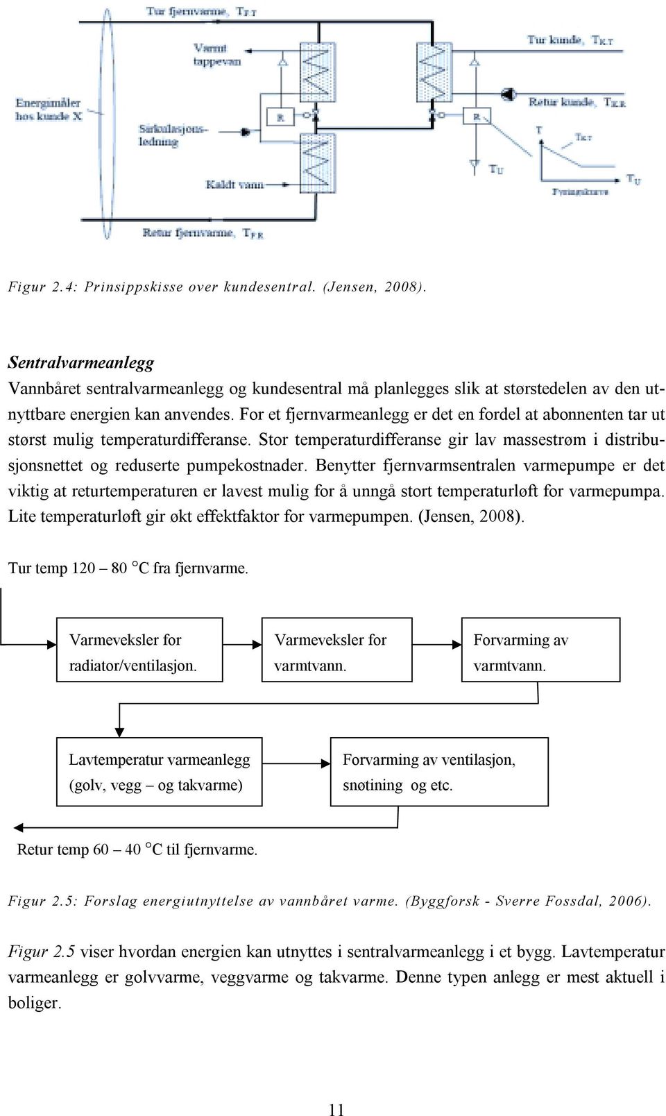 Benytter fjernvarmsentralen varmepumpe er det viktig at returtemperaturen er lavest mulig for å unngå stort temperaturløft for varmepumpa. Lite temperaturløft gir økt effektfaktor for varmepumpen.