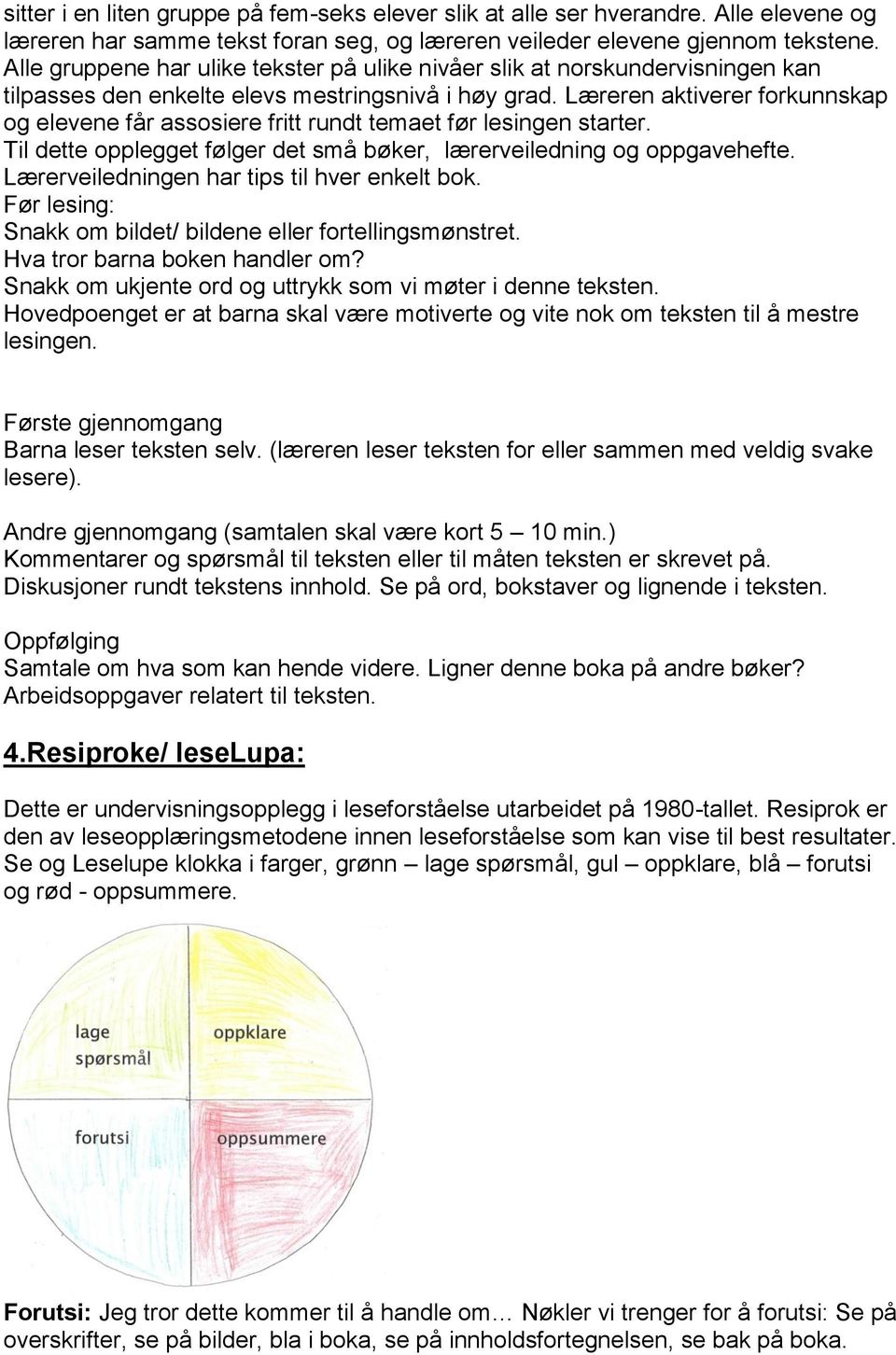 Læreren aktiverer forkunnskap og elevene får assosiere fritt rundt temaet før lesingen starter. Til dette opplegget følger det små bøker, lærerveiledning og oppgavehefte.